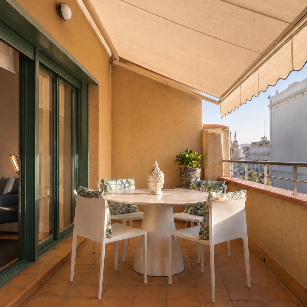 Suite Divina private terrace overlooking central Barcelona