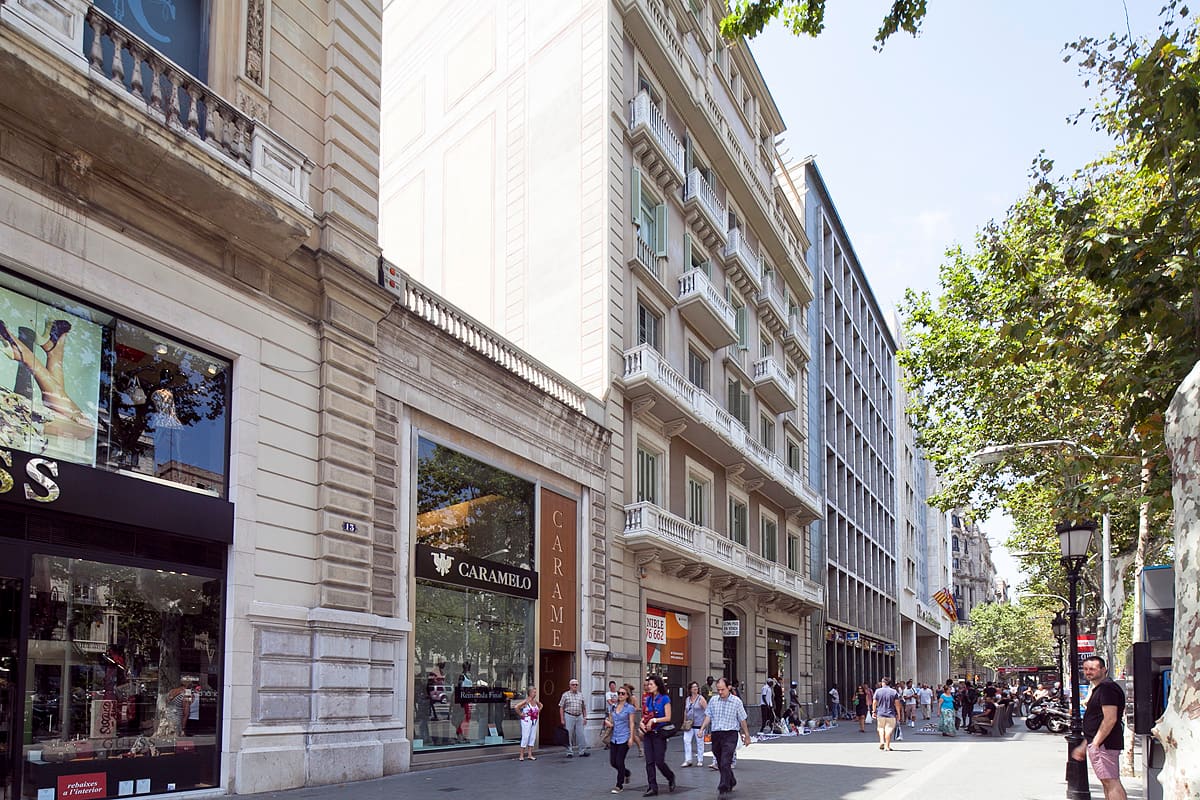 Street view outside Passeig de Gr&agrave;cia 15 in Barcelona